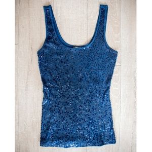 Express sequined navy blue tank
